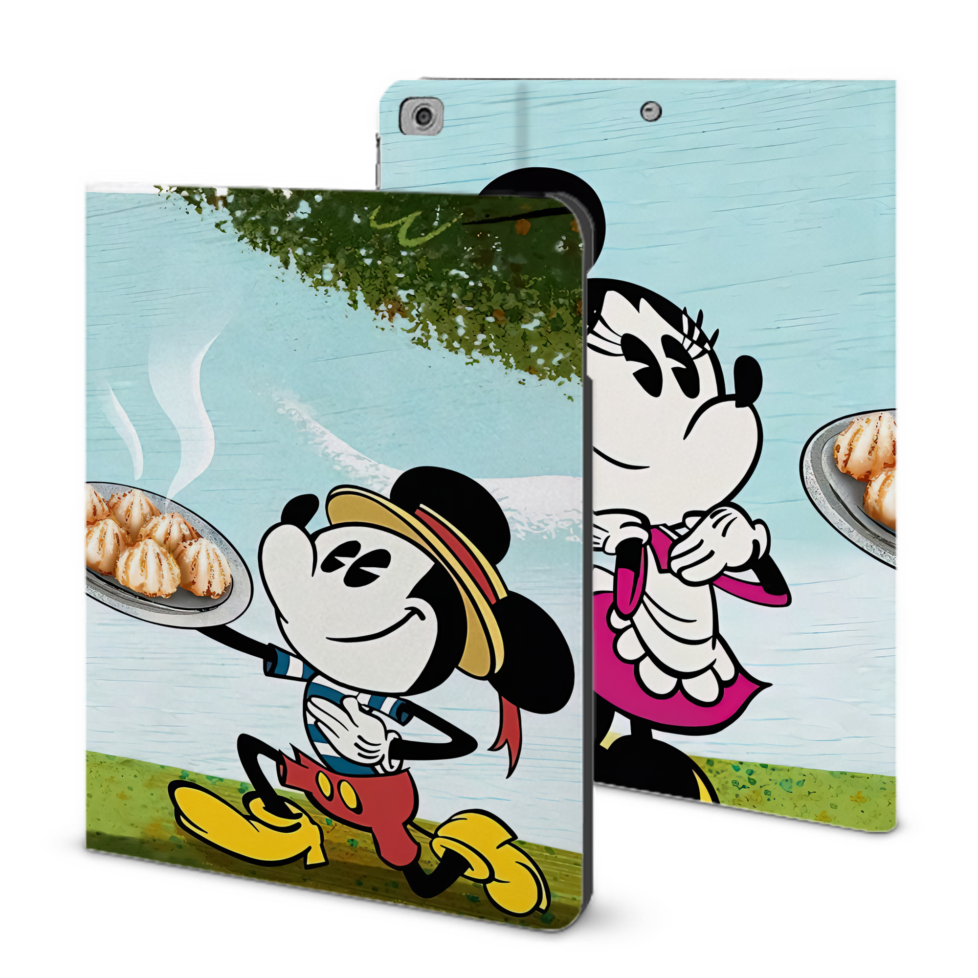 （画像用） ミッキーマウス Mickey Mouse IPad ケース ブック型 PUレザー TPU 耐衝撃 軽量 薄型 ペン収納なし 全面保護 IPad 各モデル対応